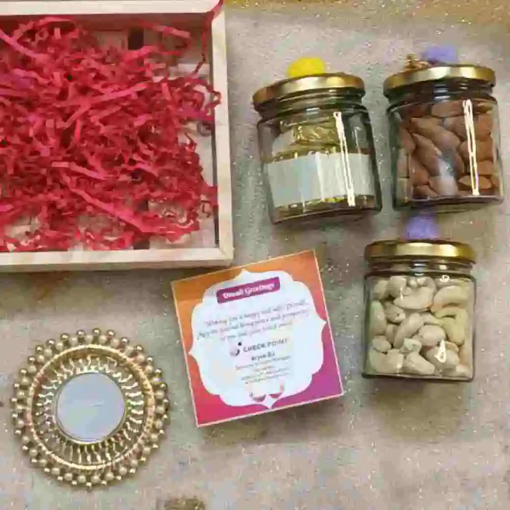 Classy Wooden Tray Hamper for Business Gifting